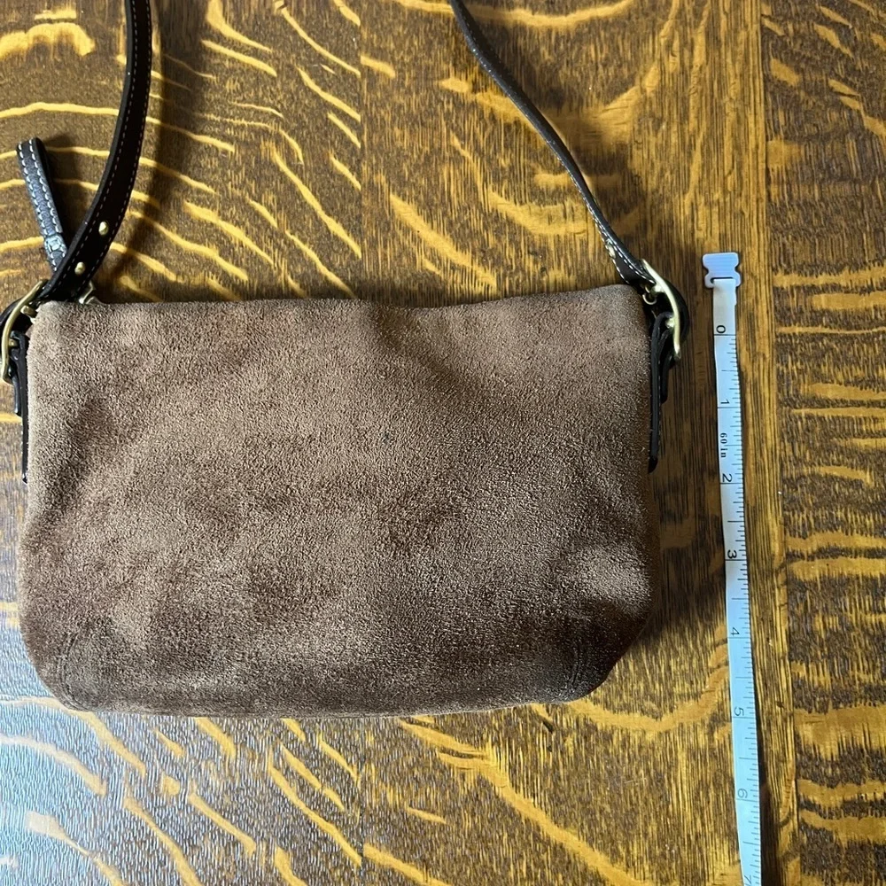 Coach Legacy Hampton Mini Brown Suede Bucket Shoulder Bag - Picture 8 of 10